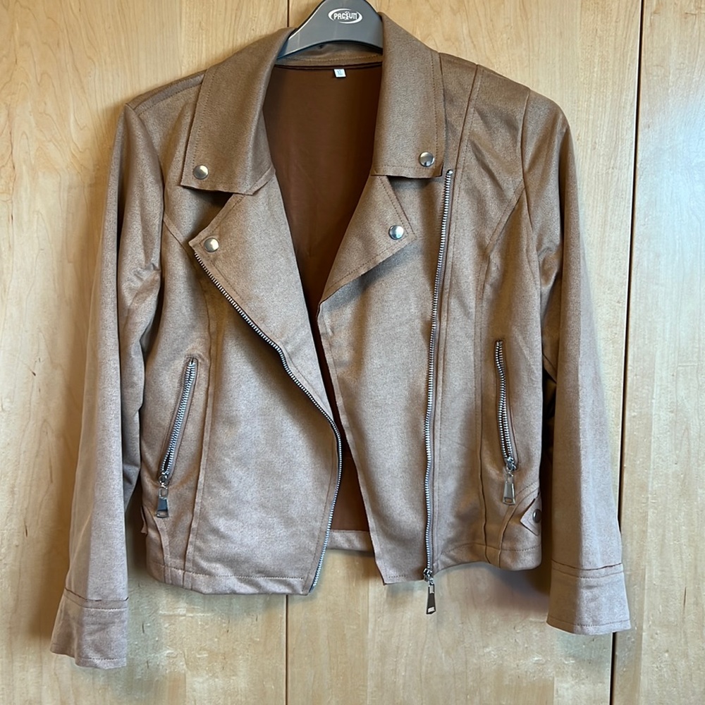 Suede moto jacket